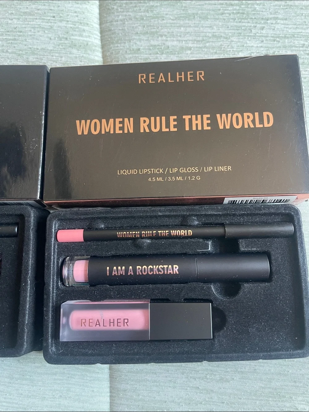 RealHer Lip Set  – Deep Red or Soft Pink Shades.$36 ea set. Or ask to bundle.
